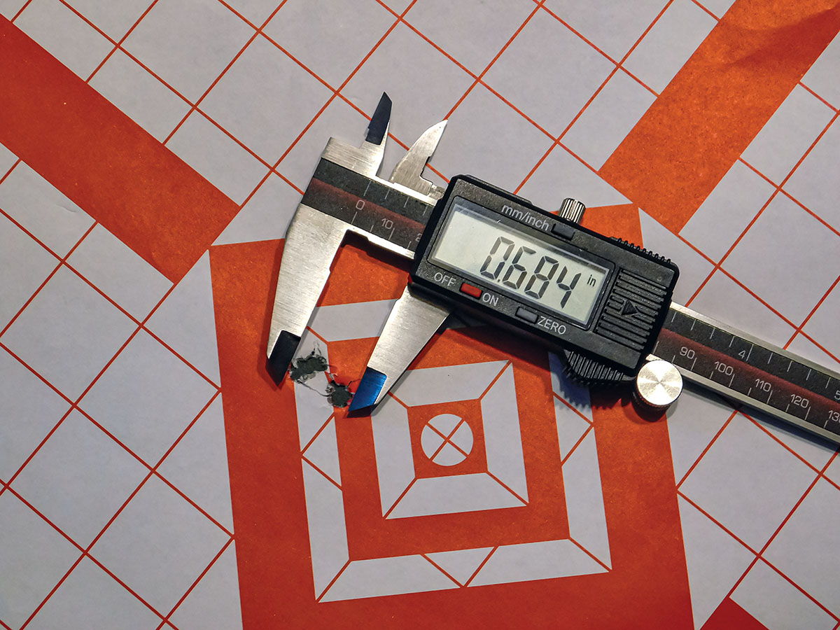 This group was typical of the accuracy found at the Alex Pro’s lower velocity node. The union of Sierra 120-grain MatchKings and StaBall 6.5 proved to be a useful combination.